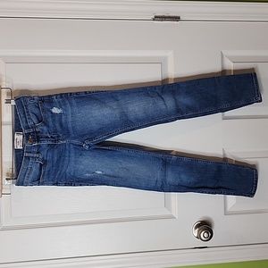 Abercrombie Kids Super Skinny Dark Wash Light Distressing Jeans, Size 11/12 Slim